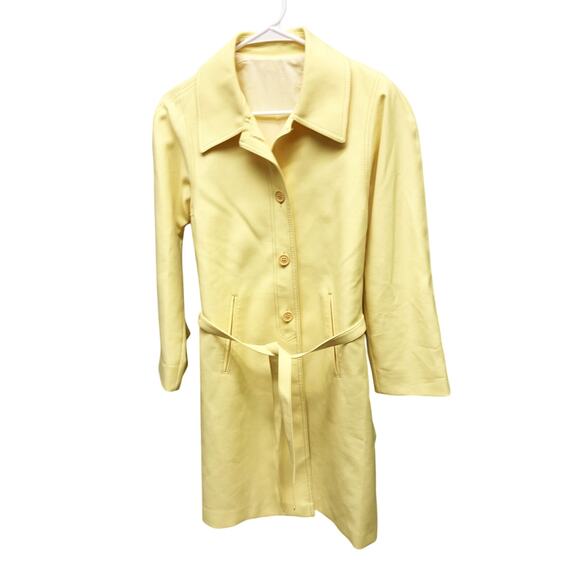 Vintage 60s 70s Yellow Rain or Shine Coat Size 8 Petitie - Picture 1 of 7